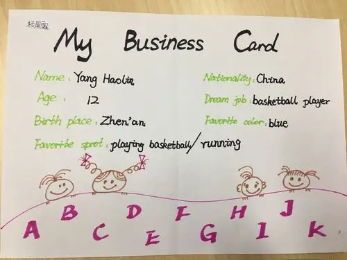 奇1班名片制作优秀作品展(三等奖)