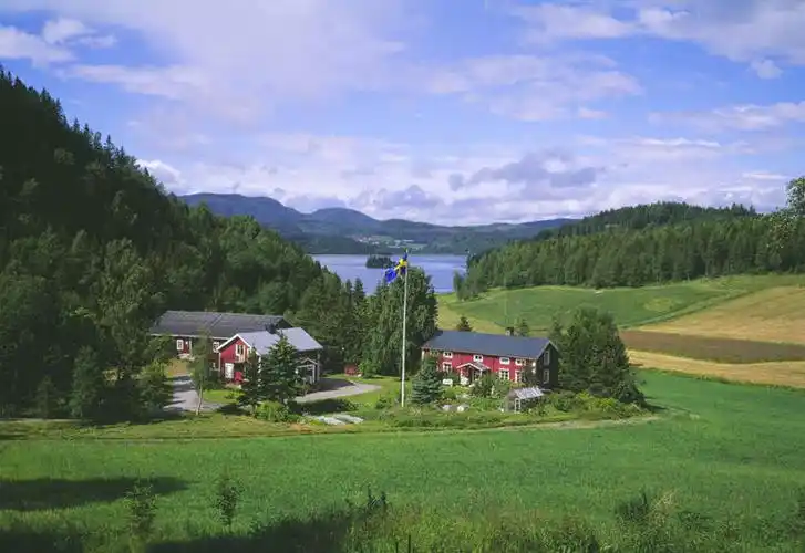 无人,家,农场,横图,俯视,室外,白天,旅游,度假,畜牧业,牧场,河流,美景