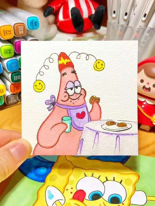 派大星#简笔画教程  #手绘#马克笔手绘 #夏日滤镜