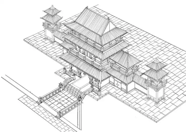 古城楼线稿 - leo chen - 原创作品 - 视觉中国(shijueme)