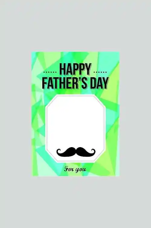 清新绿色父亲节贺卡设计素材