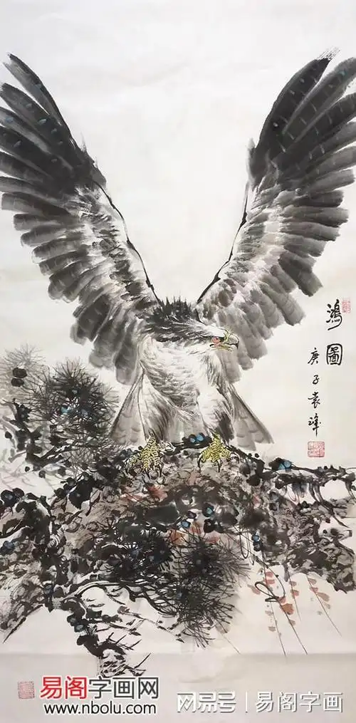 画家袁峰的写意雄鹰有种惊心动魄的美