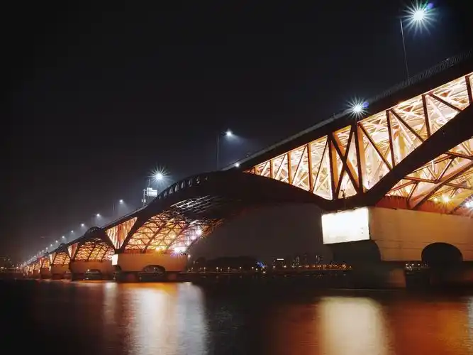 桥,灯,夜,河,照明 桌布 - 1600x1200