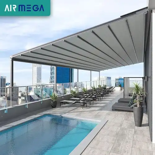 艾美佳airmega户外电动天幕帘阳光房伸缩折叠遮阳棚隔热防晒遮阳