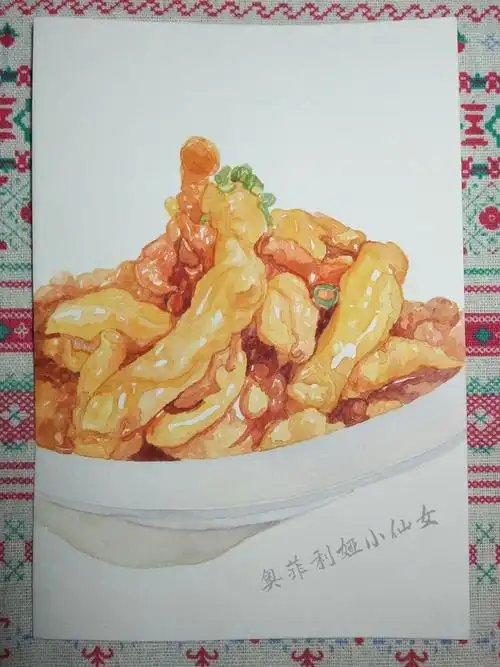 糖醋里脊过程图|纯艺术|绘画|奥菲利娅小仙女 - 原创作品 - 站酷