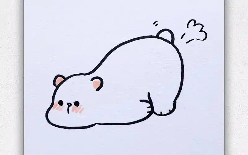 北极熊简笔画,幼儿启蒙画画
