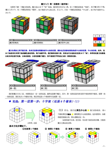 魔方还原教程(速度比较快的方法)