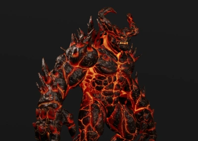 熔岩怪 红buff 火山怪 怪兽 怪物 石头人 石头怪