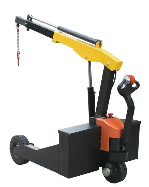 定制移动叉腿式全电动单臂吊平衡吊车 可调叉脚全电动小型悬臂吊