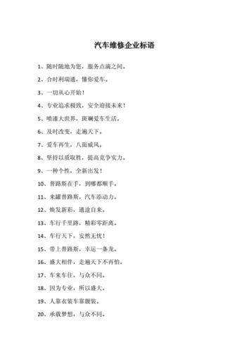 汽车维修企业标语.docx 6页