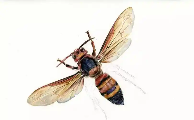 彩铅写实绘画 | 写实彩铅手绘一只小蜜蜂步骤图_基础