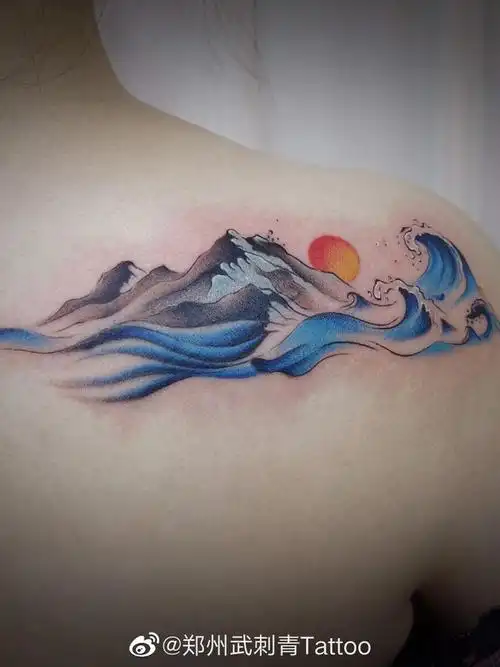 山海_纹身图案手稿图片_ben的纹身作品集