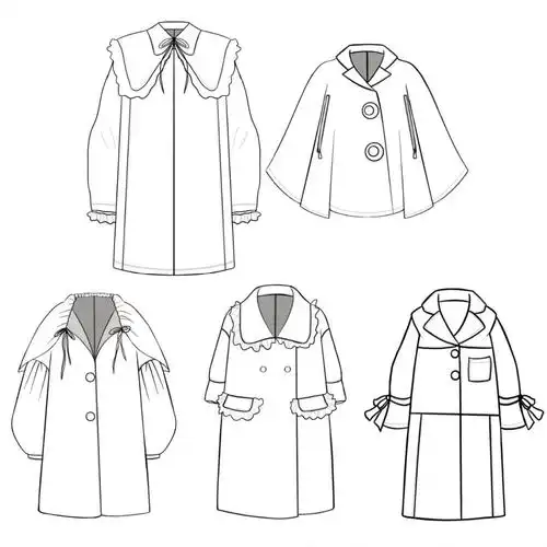 女装大衣外套款式图练习
