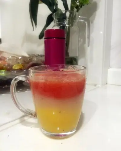 让我想想_ovrb做的三色牛奶果汁