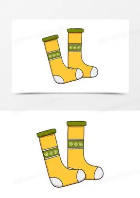 手绘卡通长筒袜子免抠元素