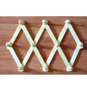 可伸缩衣架 折叠挂衣架 衣物包挂架 菱形竹制衣架10钩 居家应用