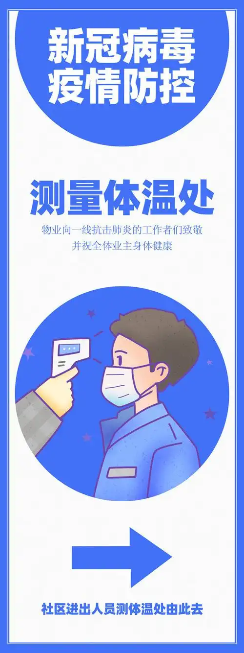 新冠病毒防疫测量体温宣传展架图片-海报dm-百图汇素材网