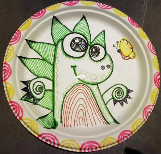 小学生画盘盘子画