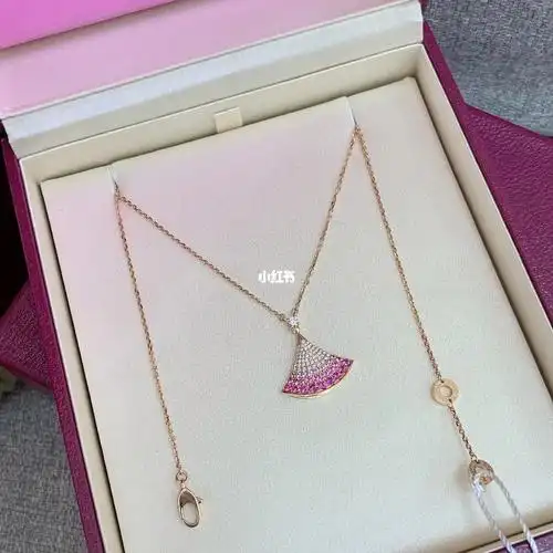 全新全套 bvlgari 宝格丽 满钻红宝石扇子项链 七夕情人节限定款