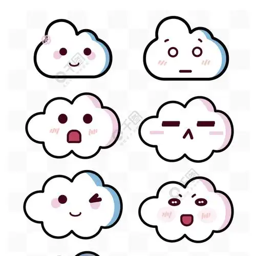 可爱的卡通云朵素材合集