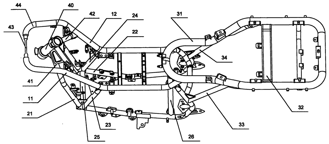 cn201086791y_弯梁式摩托车车架失效
