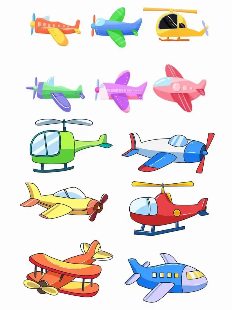 76【超可爱】卡通飞机免扣素材分享!