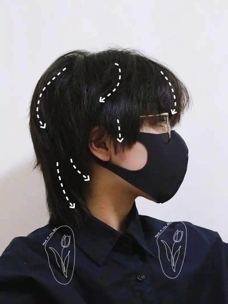 可以修饰脸型的狼尾鲻鱼发型!痞帅朋克风! 97男生帅到掉渣的发型!