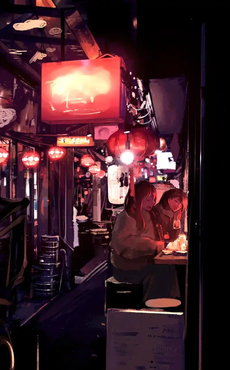 动漫美图:城市的死角,小胡同插画特辑