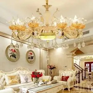 欧式吊灯简欧客厅水晶灯锌合金图片