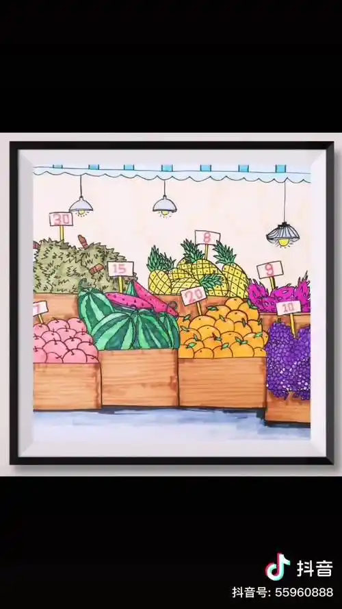 水果货架简笔画