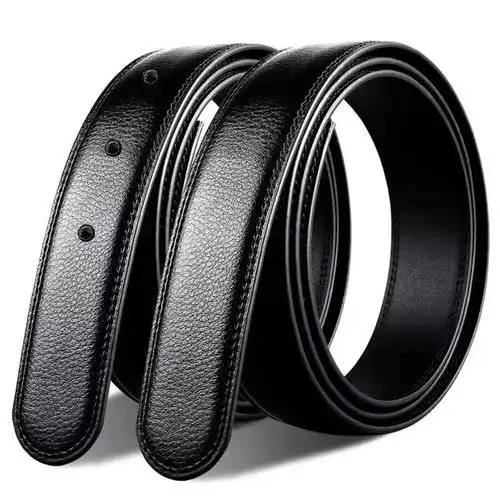 针扣真皮皮带男士打孔腰带打洞带孔穿孔皮带二层牛皮3.5 3.