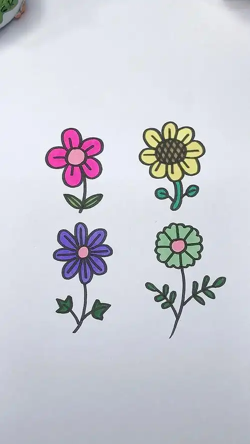 晒晒我家的春天#春天来了,简笔画小花合集-度小视