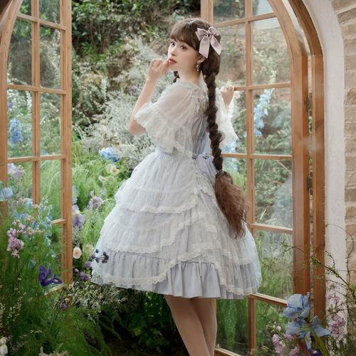 咿哟咪原创洛丽塔连衣裙cla系jsk优雅宫廷风lolita公主裙蓬蓬裙
