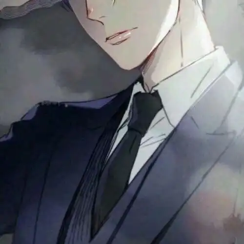 西装领带. 动漫男头.