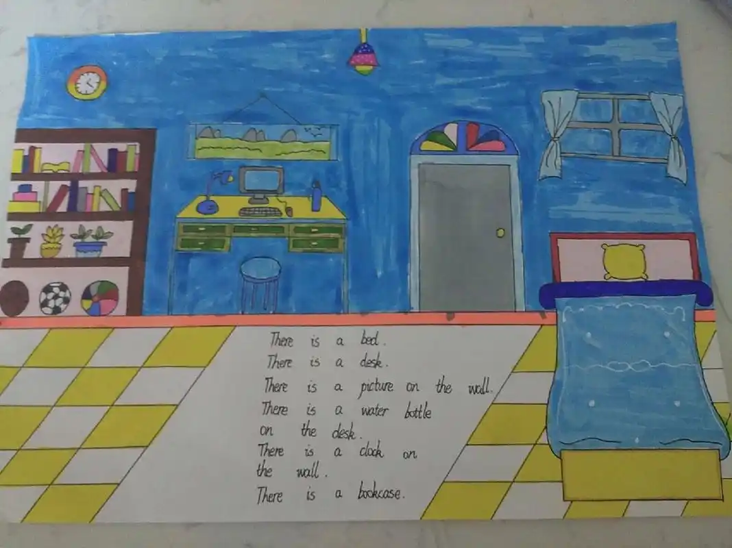 五上英语第五单元 英语手抄报 我的房间