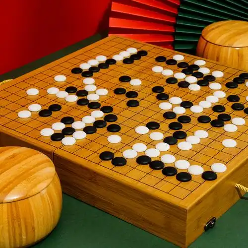 围棋儿童木制棋盘套装可折叠便携成人初学者黑白五子棋磨砂密胺子