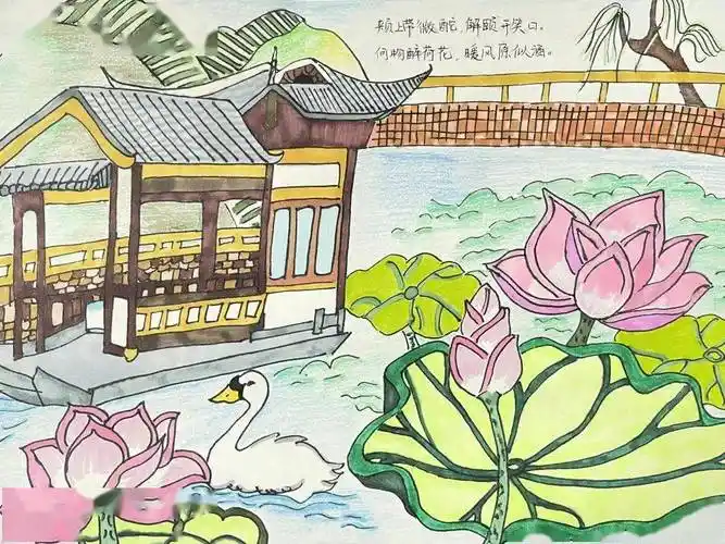 乘上时光机看春晖小学教育集团的孩子们以画配诗共赏西湖十景