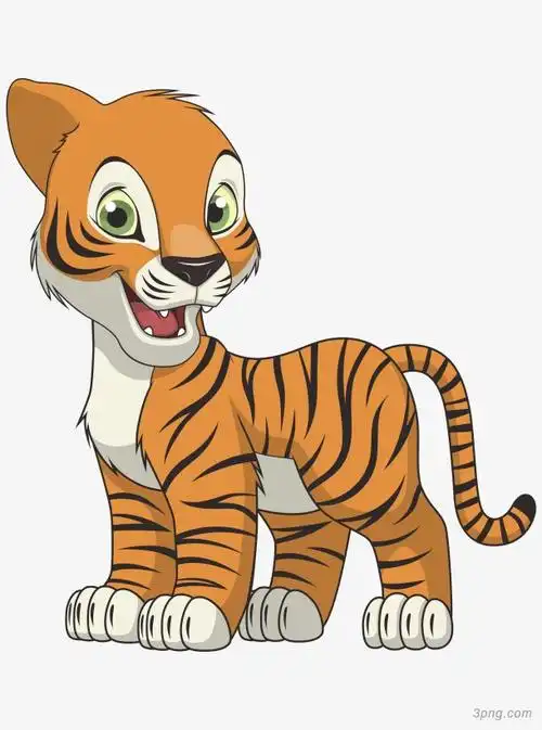 手绘卡通可爱q版小老虎