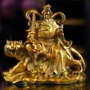 开光骑虎赵公明摆件 客厅玄关佛像装饰品 风水招财武财神像摆设