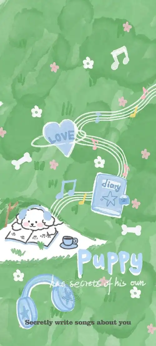 绿色系可爱护眼壁纸