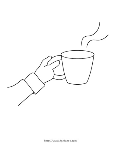 咖啡杯子简笔画 饮料简笔画图片大全图片大全 手拿杯子简笔画