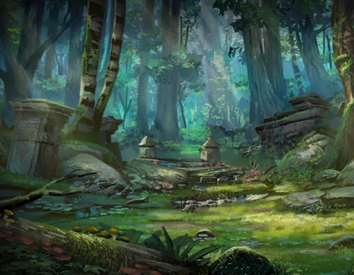 画:森林里的一组场景画面分享