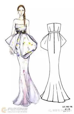 服装设计师简笔画彩色