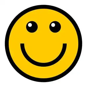 快乐的笑脸,微笑的脸平面样式咧嘴表情符号的霓虹灯插图.