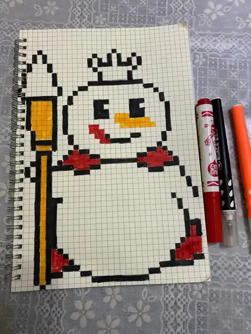 像素画  b5 纸像素画临摹真的是沉迷于格子画的一周