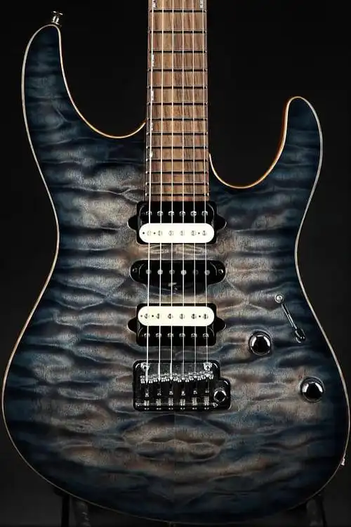suhr modern carve top - faded trans whale blue burst 2011