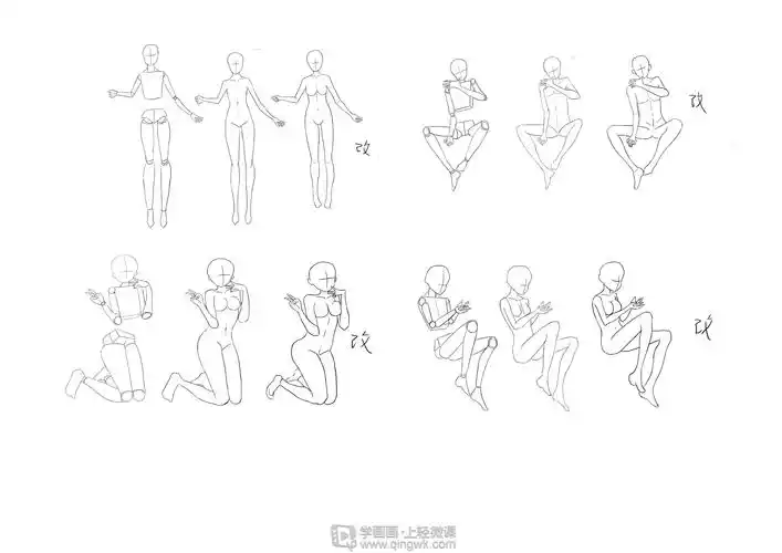 作业:动漫人体绘画学习之日式漫画人体比例画法与训练 - 用户4915