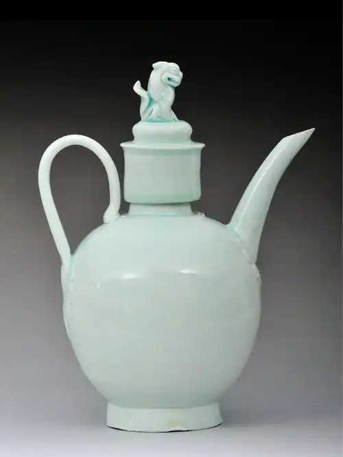 北宋景德镇窑青白釉兽纽注壶-青白瓷精品-图片