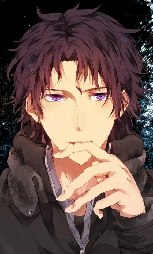 求紫红色眸发动漫人物图片(男),谢谢