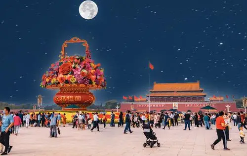 祝祖国繁荣昌盛,共赏花好月圆!